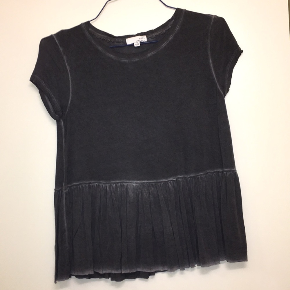 Dark/ Stone gray short sleeve top